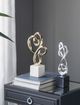 A & B Home Gold/White Swirl Sculpture-5
