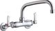Elkay Chrome Foodservice 3-8" Adjustable Centers Wall Mount Faucet with 8" Tube Spout and 2" Lever Handles-0