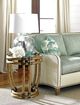 Tommy Bahama® Furniture Twin Palms Turtle Beach Glass Top End Table with Brown Rattan Base-1
