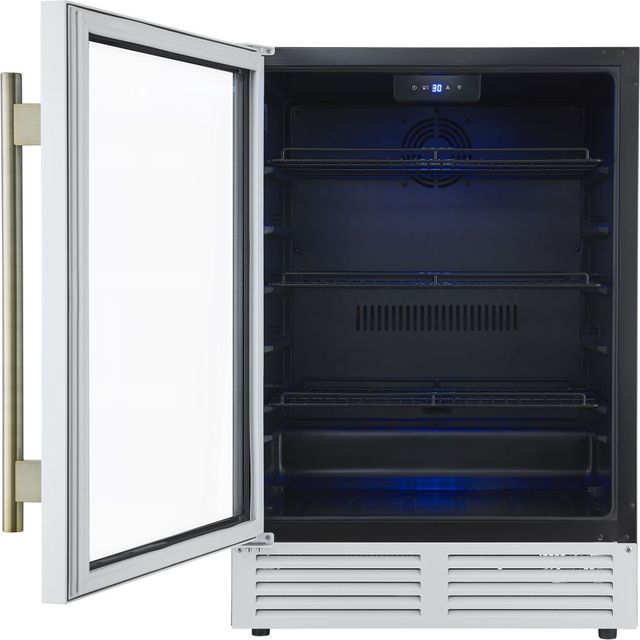 FORNO® Frescolino Series Alta Qualita 24" 4.8 Cu. Ft. Fingerprint Resistant White Beverage Center -3