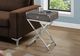 Monarch Specialties Inc. Dark Taupe 24"H Accent Table with Chrome Metal Legs-2