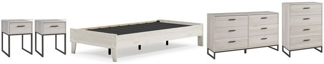 Signature Design by Ashley® Socalle 5-Piece Natural Twin Youth Platform Bed Set-0