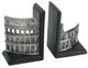 A & B Home Colosseum 2-Piece Black/Silver Bookend Set-1