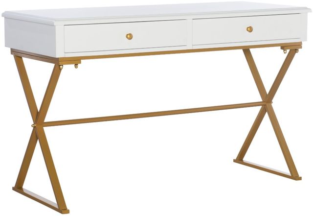 Linon Emma Gold/White Writing Desk-0