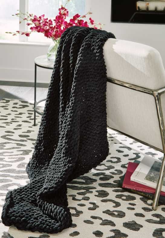 Signature Design by Ashley® Chaddon 3-Piece Black Throw Blanket Set-3