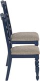 Powell® Trimble 2-Piece Beige/Navy Blue Dining Side Chair Set-4