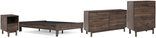 Signature Design by Ashley® Calverson 4-Piece Mocha Full Platform Bed Set-0