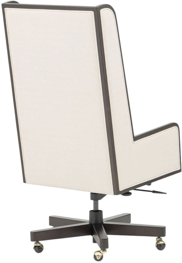 Michael Amini® Belmont Place Beige/Espresso Swivel Desk Chair-3