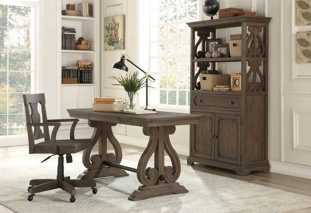 Mazin Furniture Toulon Brown Writing Desk with One Drawer-2