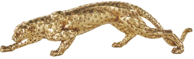 Deco Marche Gold Leopard Sculpture with Textured Spots-0