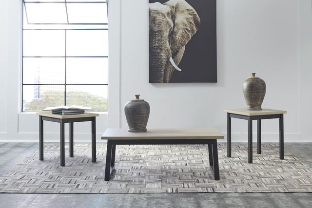 Signature Design by Ashley® Waylowe 3-Piece Natural/Black Occasional Table Set-3