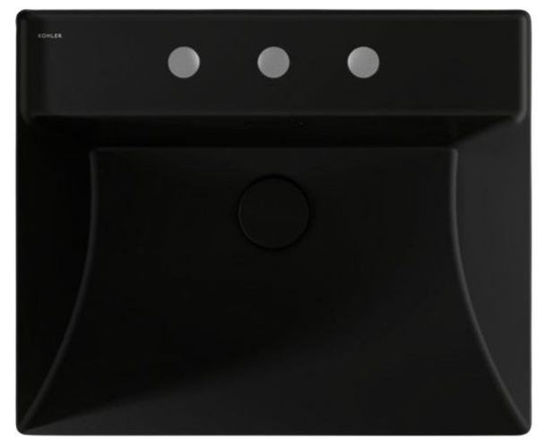 Kohler Brazn® Honed Black 23" x 19" Rectangular Vessel Bathroom Sink-1