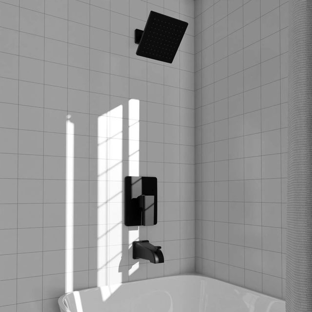 ZLINE Palisades Matte Black Modern Shower System-2