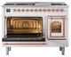 Ilve® Nostalgie II Noblesse 48'' White Pro Style Dual Fuel Range with Copper Trim-3