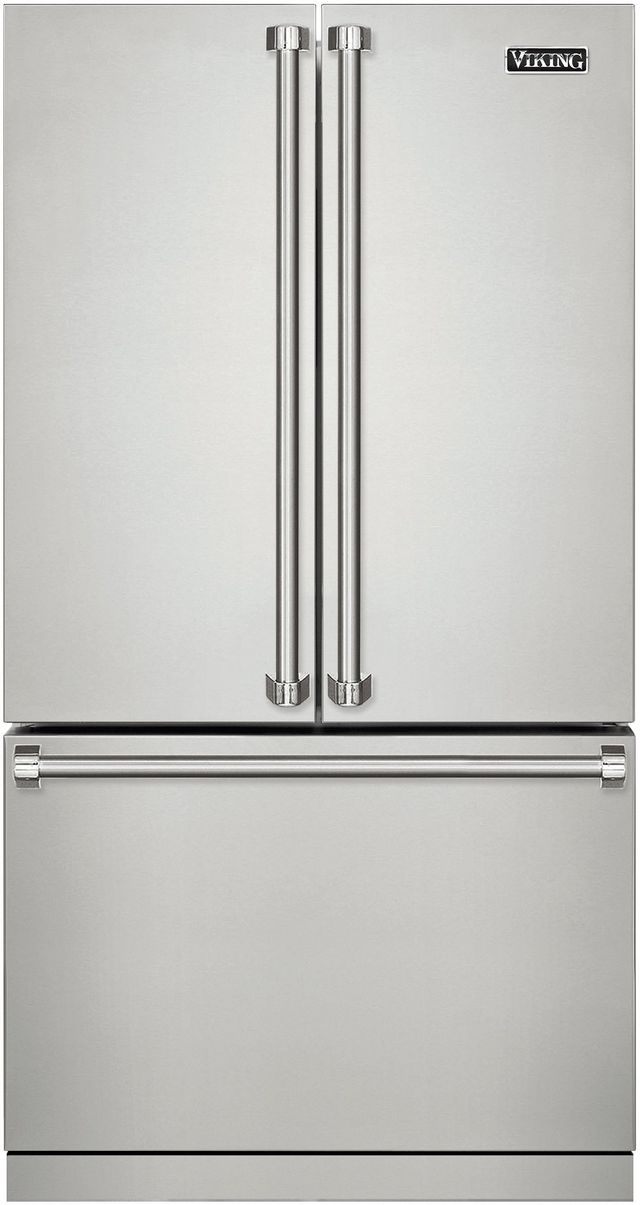 Viking® 3 Series 22.1 Cu. Ft. Stainless Steel Freestanding French Door Bottom Freezer Refrigerator-0