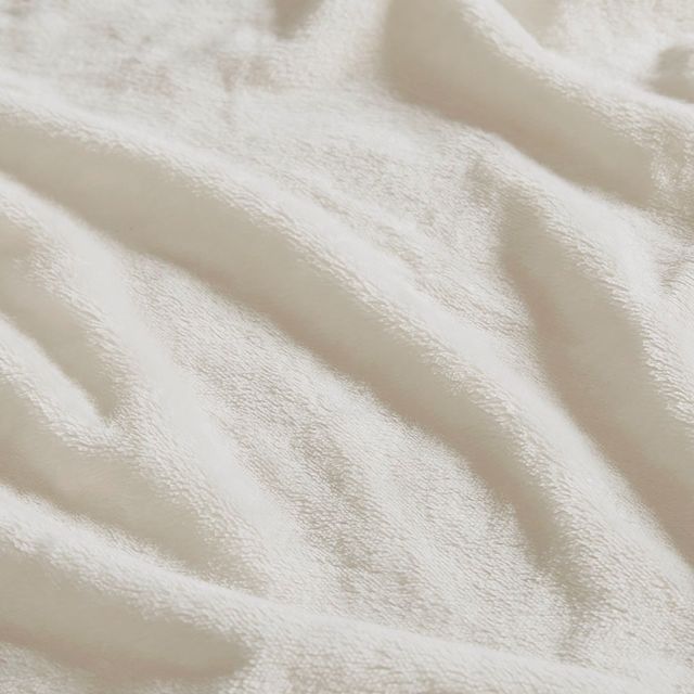 Olliix by Madison Park Microlight Ivory Twin Blanket-2