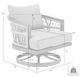 Armen Living Zella Gray Aluminum/Fabric/Rope Outdoor Swivel Arm Chair-2
