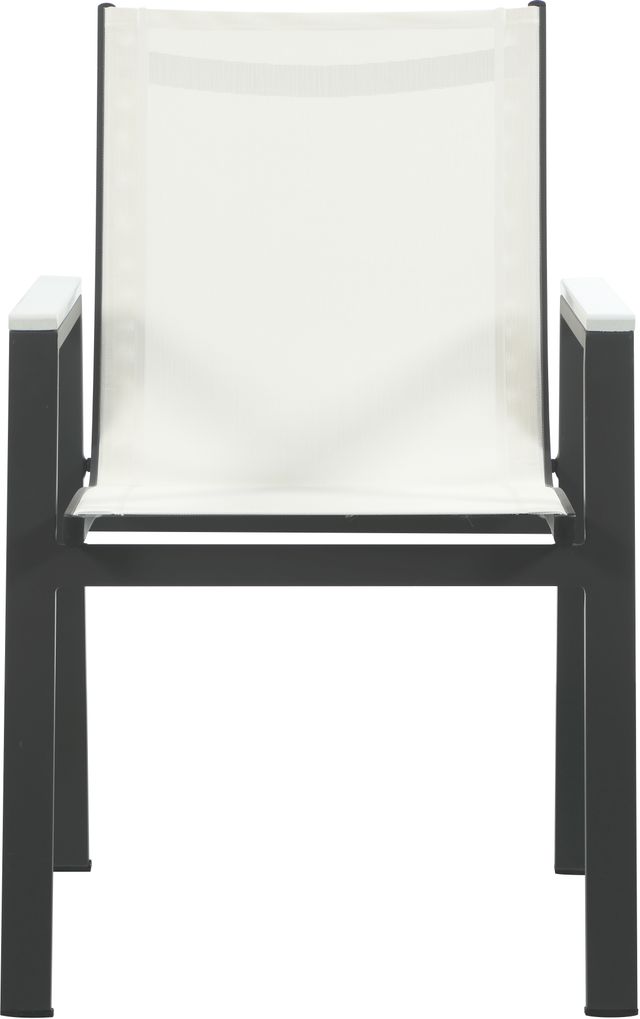Meridian Furniture Nizuc 2-Piece White Outdoor Patio Mesh Dining Arm Chairs-1