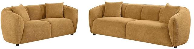 Coaster® Aleisha 2-Piece Mustard Yellow Fabric Upholstered Sofa Set-0