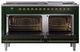 Ilve® Nostalgie II Noblesse 60'' Emerald Green Pro Style Dual Fuel Range with Brass Trim-2