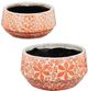 A & B Home 2-Piece Orange/White Bowl Set-0