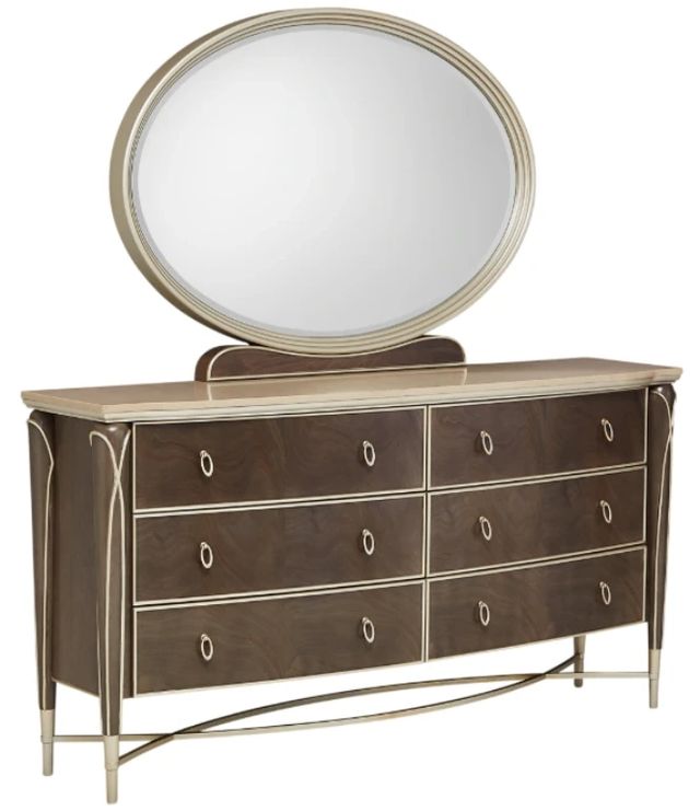 Michael Amini® Villa Cherie Hazelnut Dresser and Mirror-0