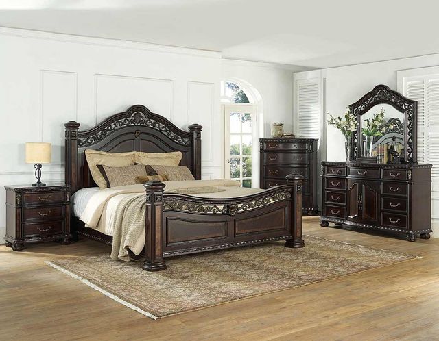 Steve Silver Co. Monte Carlo 4-Piece Cocoa Queen Bedroom Set-0