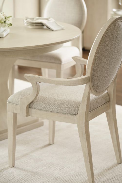 Bernhardt East Hampton Cerused Linen/Gray Dining Arm Chair-3