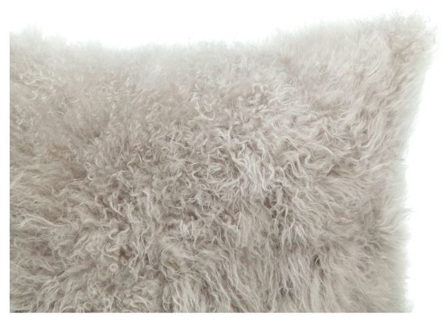 Moe's Home Collection Cashmere Light Grey Fur Pillow-1