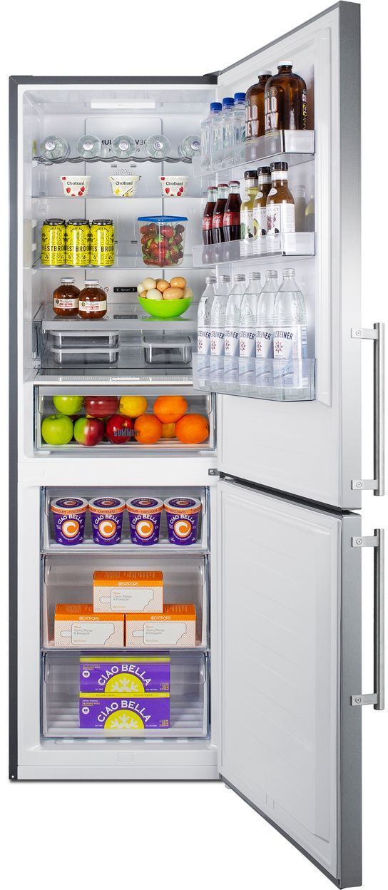 Summit® 10.6 Cu. Ft. Stainless Steel Counter Depth Bottom Freezer Refrigerator -3