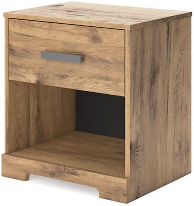 Signature Design by Ashley® Larstin Golden Rustic One Drawer Nightstand-2
