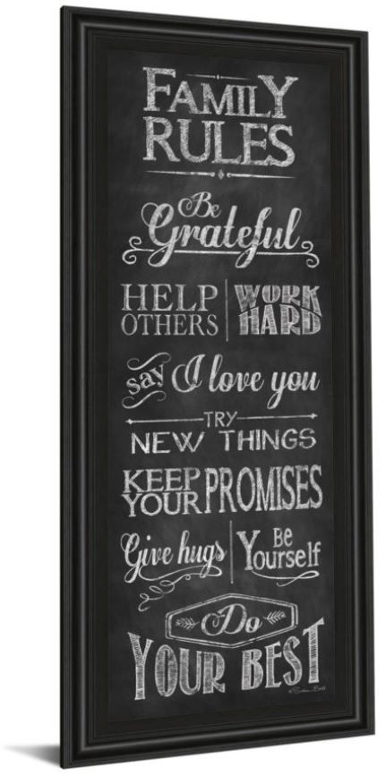 Classy Art Family Rules by Susan Ball Framed Print Wall Art-0