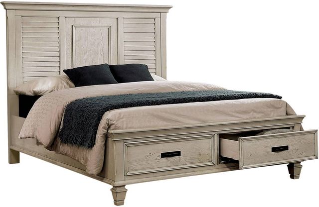 Coaster® Franco Antique White Eastern King Storage Bed-0