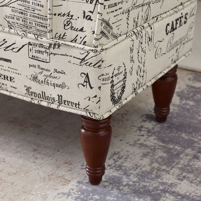 Linon Lillian Linen Accent Bench -2
