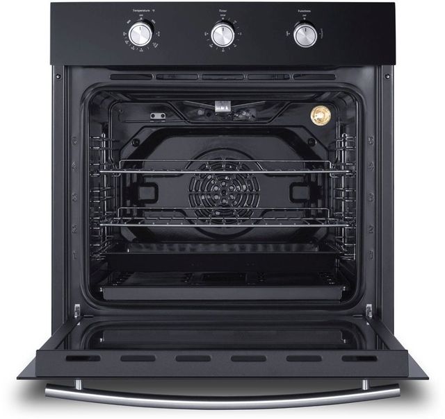 Summit® 24" Black Single Gas Wall Oven -2