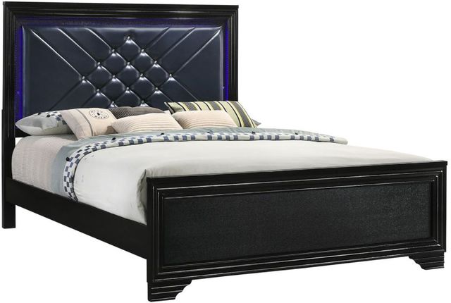 Coaster® Penelope 4-Piece Black/Midnight Star Queen Bedroom Set-1