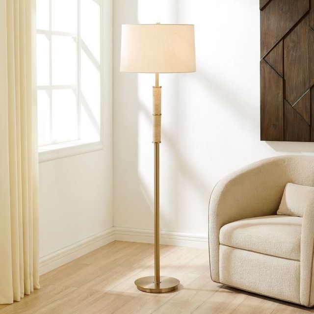 Uttermost® Verlaine Antique Gold Floor Lamp-2