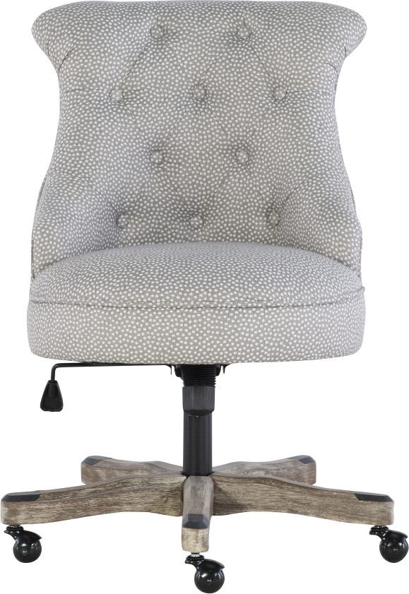 Linon Sinclair Light Gray Office Chair-1