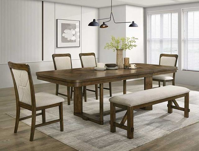 Crown Mark Broadmoor Beige/Brown Dining Bench-1