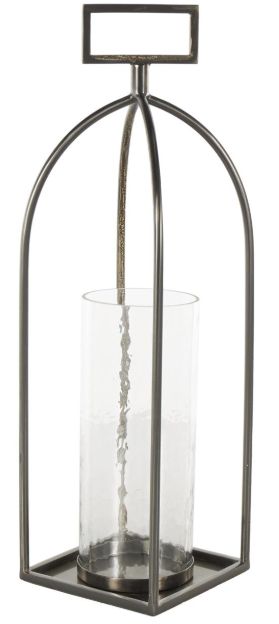 Deco Marche Silver Open Frame Candle Lantern with Rectangle Handles-1