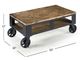 Magnussen Home® Pinebrook Distressed Natural Pine Rectangular Cocktail Table with Black Metal Casters-1