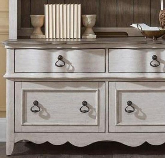 Liberty Furniture Chesapeake Taupe/Wirebrushed Antique White Credenza and Hutch-1