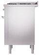 Ilve® Nostalgie II Noblesse 36'' Stainless Steel Pro Style Dual Fuel Range with Chrome Trim-3