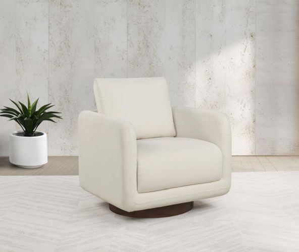 Coaster® Iris Ivory Upholstered Swivel Accent Chair-1