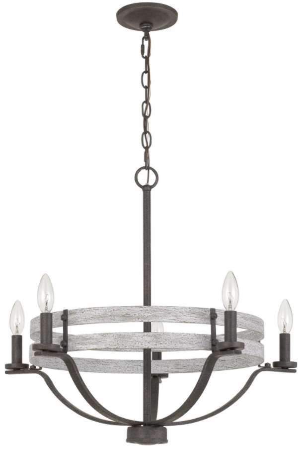 Cal® Lighting & Accessories Brig Iron/Natural Chandelier-0