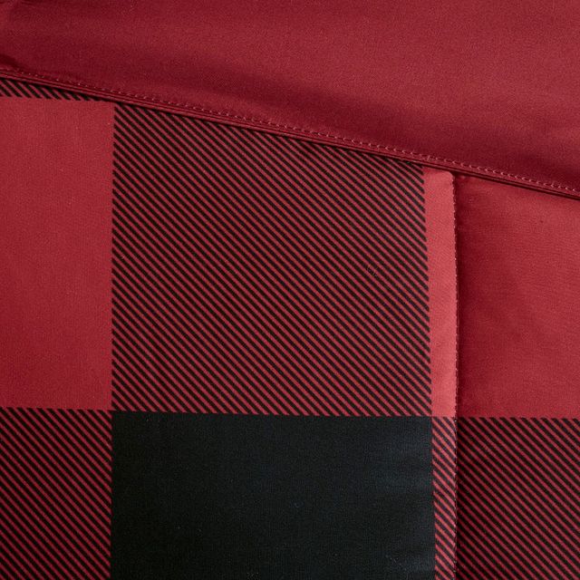 Olliix by Madison Park Essentials Barrett Red/Black King/California King 3M Scotchgard Down Alt Comforter Mini Set-2