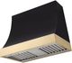 AGA Marquee 36" Matte Black Wall Mounted Range Hood with Polished Brass Trim-0