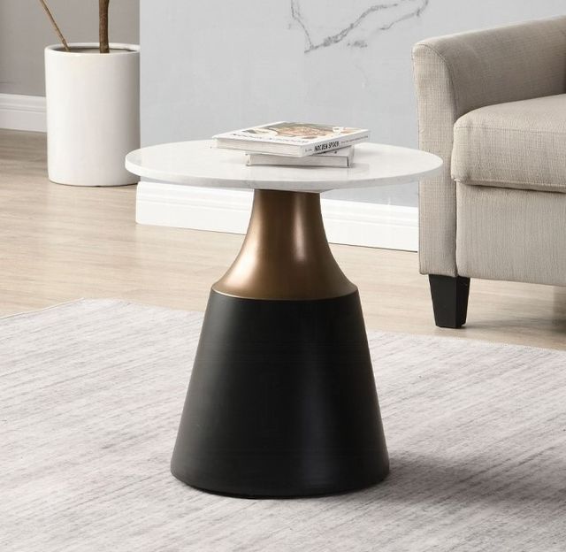 ACME Furniture Jaramillo White End Table with Black Base-1