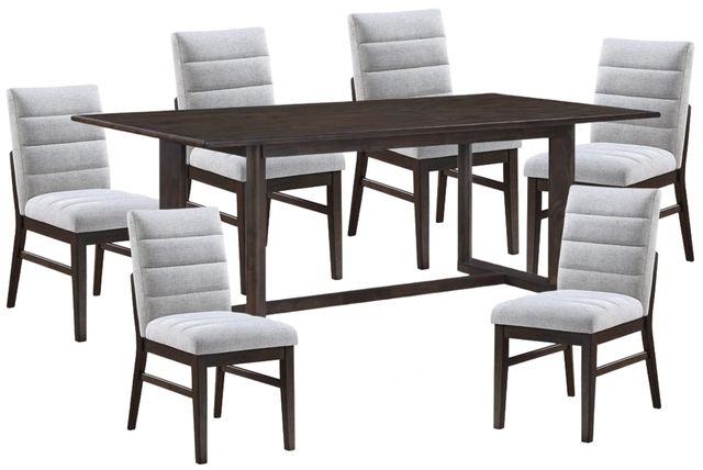 American Wholesale Furniture Portofino 7-Piece Brown/Gray Dining Table Set-0