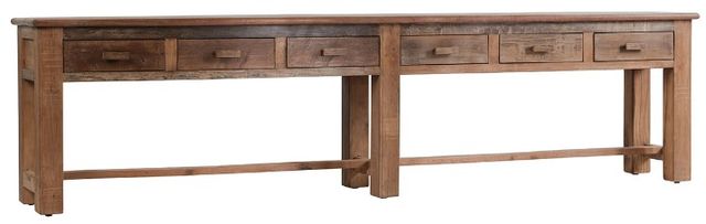 Classic Home Ezra Natural 6-Drawer Console Table-0